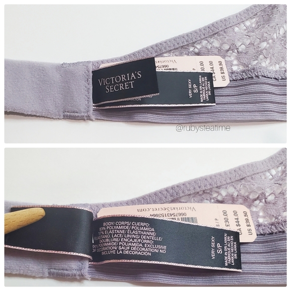 VICTORIA'S SECRET Very Sexy Floral Lace Halter Bralette -Lavender, New with Tag - Picture 7 of 8